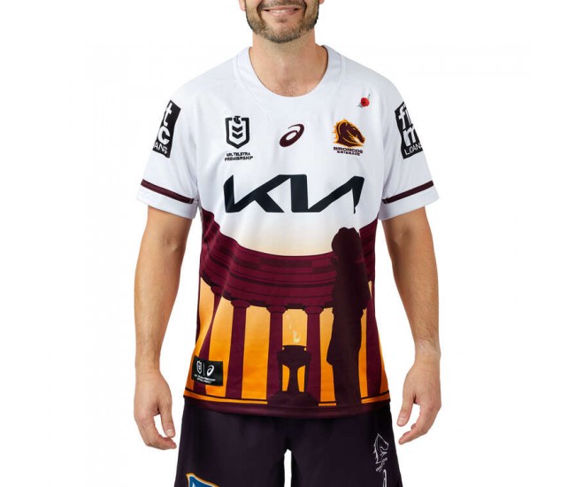 Brisbane Broncos Rugby Mens ANZAC Jersey 2024