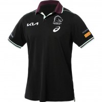Brisbane Broncos Rugby Mens Black Training Polo 2025