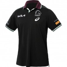 Brisbane Broncos Rugby Mens Black Training Polo 2025