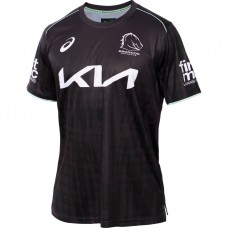 Brisbane Broncos Rugby Mens Black Training Tee 2025