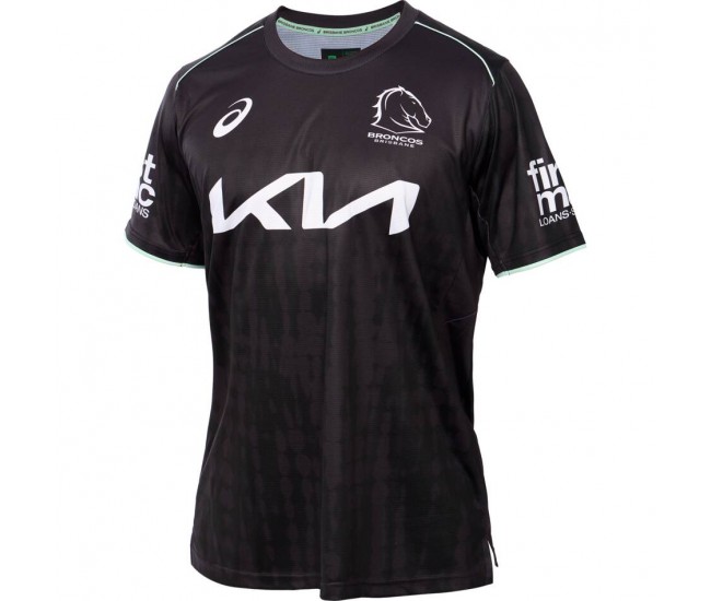 Brisbane Broncos Rugby Mens Black Training Tee 2025
