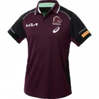 Brisbane Broncos Rugby Mens Maroon Training Polo 2025