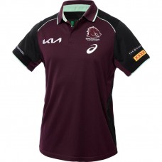 Brisbane Broncos Rugby Mens Maroon Training Polo 2025