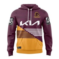 Brisbane Broncos Rugby Mens Team Hoodie 2024