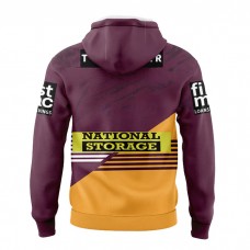 Brisbane Broncos Rugby Mens Team Hoodie 2024