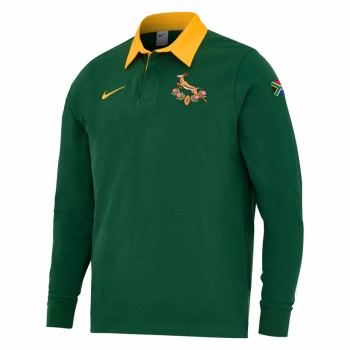 South Africa Springboks Rugby Mens Long Sleeve Pique Polo 2025