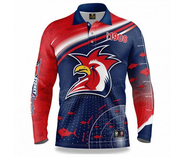 Sydney Roosters Rugby Mens Fishfinder Fishing Shirt 2022