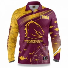 Brisbane Broncos Rugby Mens Fishfinder Fishing Shirt 2022