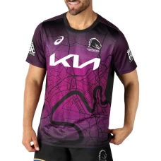 Brisbane Broncos Rugby Mens Black Training Tee 2024