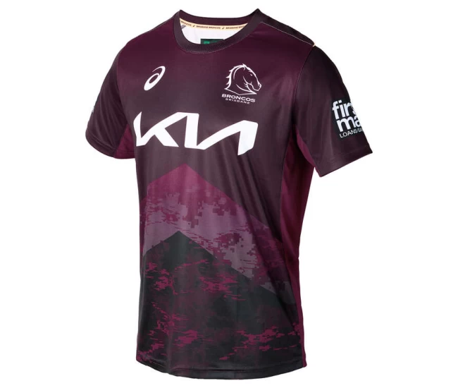 Brisbane Broncos Rugby Mens Maroon Training Tee 2024