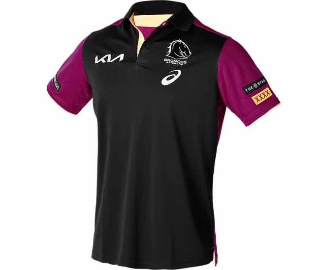 Brisbane Broncos Rugby Mens Media Polo 2024