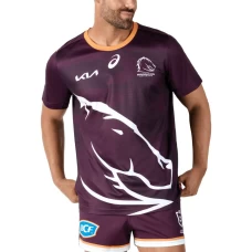 Brisbane Broncos Rugby Mens Run Out Training Tee 2024