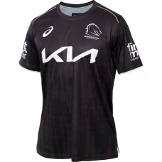 Brisbane Broncos Rugby Mens Black Training Tee 2025