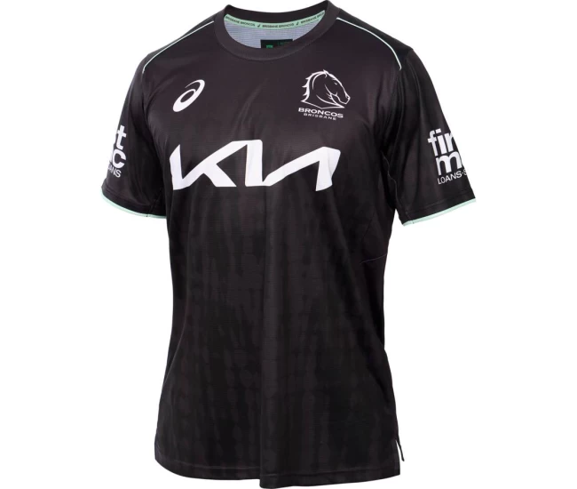 Brisbane Broncos Rugby Mens Black Training Tee 2025