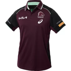 Brisbane Broncos Rugby Mens Maroon Training Polo 2025