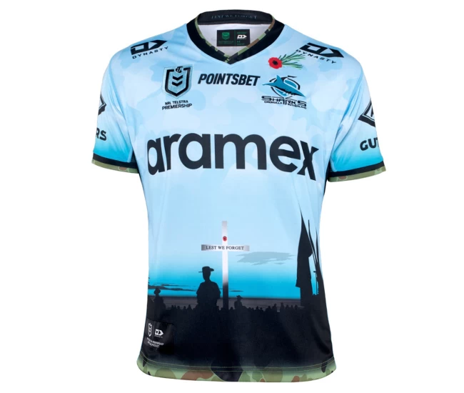 Cronulla Sharks Rugby Mens Anzac Jersey 2022