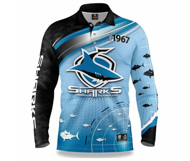 Cronulla Sharks Rugby Mens Fishfinder Fishing Shirt 2022