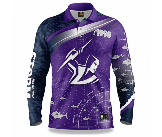 Melbourne Storm Rugby Mens Fishfinder Fishing Shirt 2022