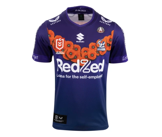 Melbourne Storm Rugby Mens Anzac Jersey 2023