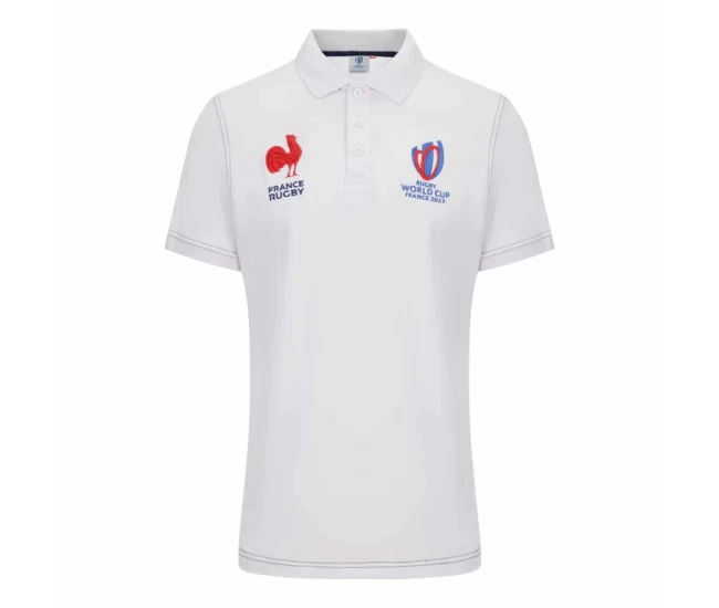 France Rugby RWC Mens Cotton White Polo 2023