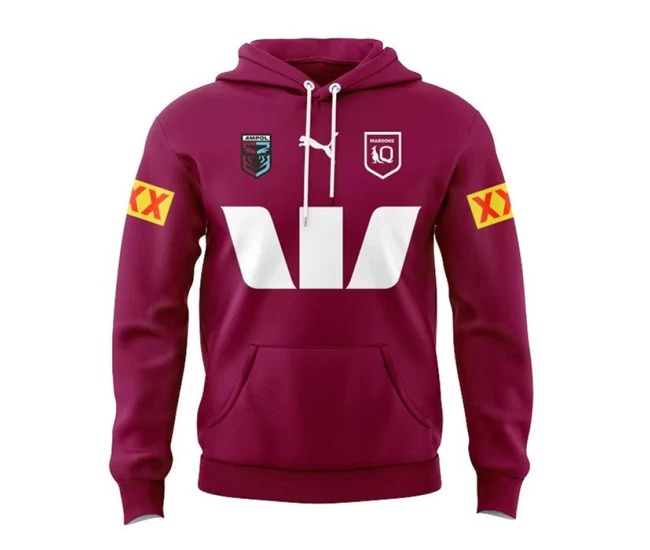 QLD Maroons Rugby Mens Team Hoodie Red 2024