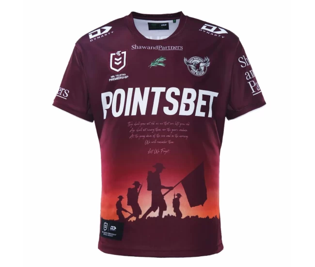 Manly Warringah Sea Eagles Rugby Mens Anzac Jersey 2023