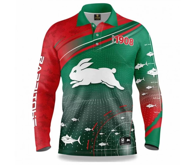 South Sydney Rabbitohs Rugby Mens Fishfinder Fishing Shirt 2022