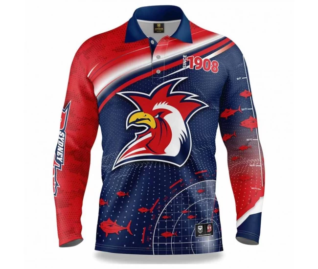 Sydney Roosters Rugby Mens Fishfinder Fishing Shirt 2022