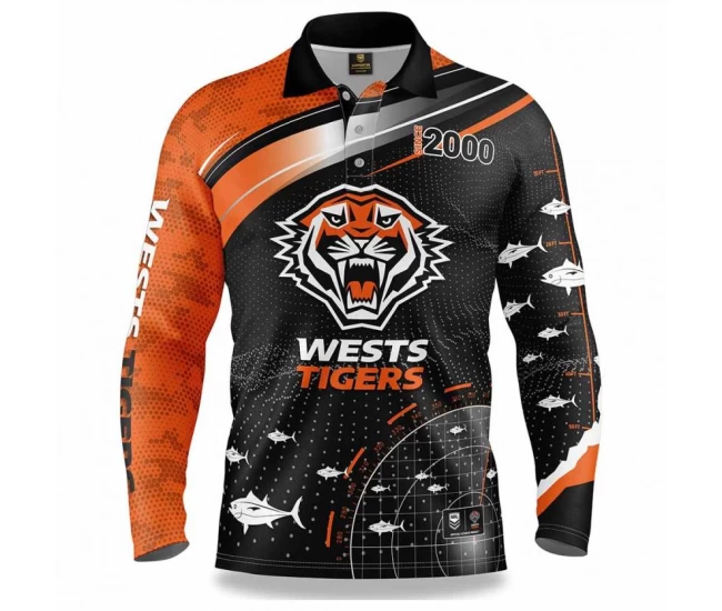 Wests Tigers Rugby Mens Fishfinder Fishing Shirt 2022