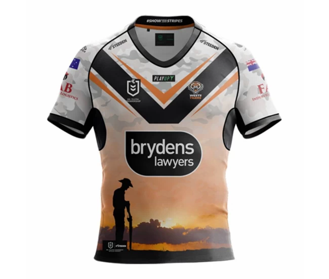 Wests Tigers Rugby Mens ANZAC Jersey 2023